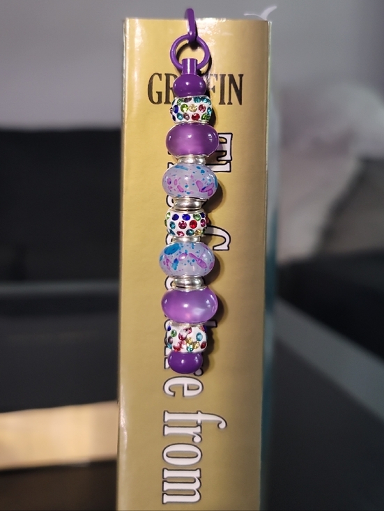 Handmade Other - Purple Topsy-turvy Rhinestone Bookmark